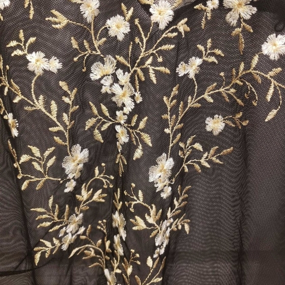 Express Floral Embroidered Mesh Top - Picture 2 of 5